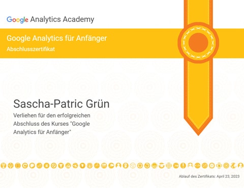 Sascha-Patric Grün - Google Analytics